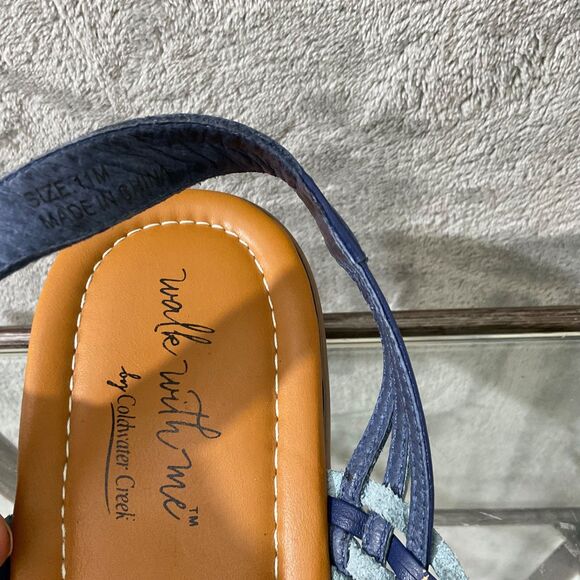 Coldwater Creek Wedge Sandals women’s size 11 Blue walk with me - Picture 10 of 12